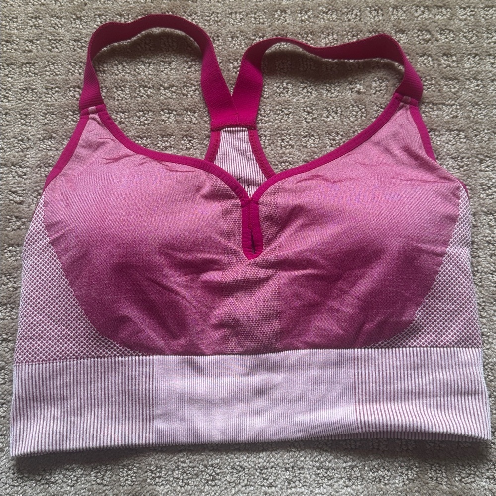 Nike Pink Seamless Racerback Sports Bra Medium Support Size M